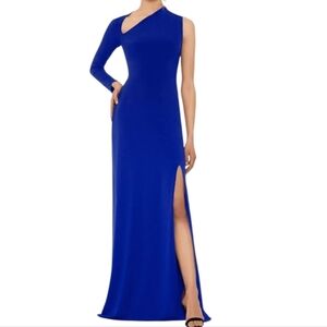 B&A by Betsy & Adam Blue One Shoulder Dress Size 6